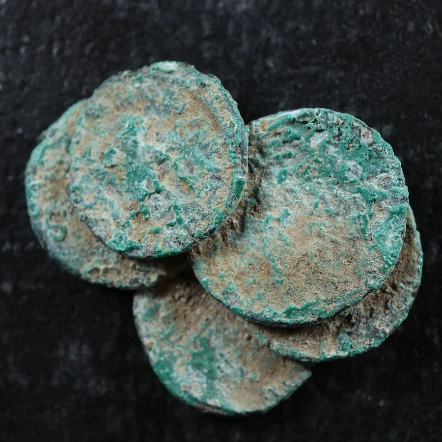 Concretion-Of-Coins-From-The-Epfig-Hoard