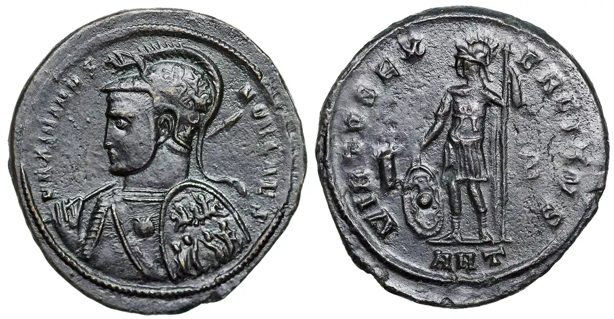 Maximinus-II-Portrait,-Follis-Nummus