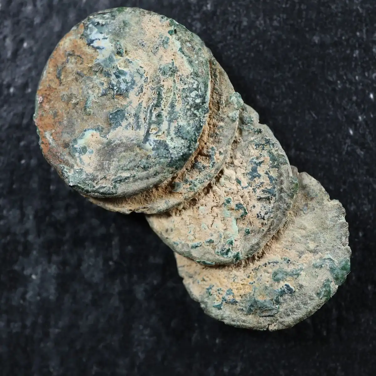 Concretion-Of-Coins-From-The-Epfig-Hoard