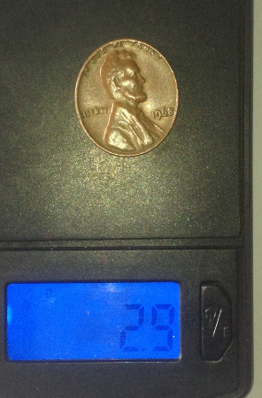 1968-Lincoln-Penny-Weight-2.9-Grams