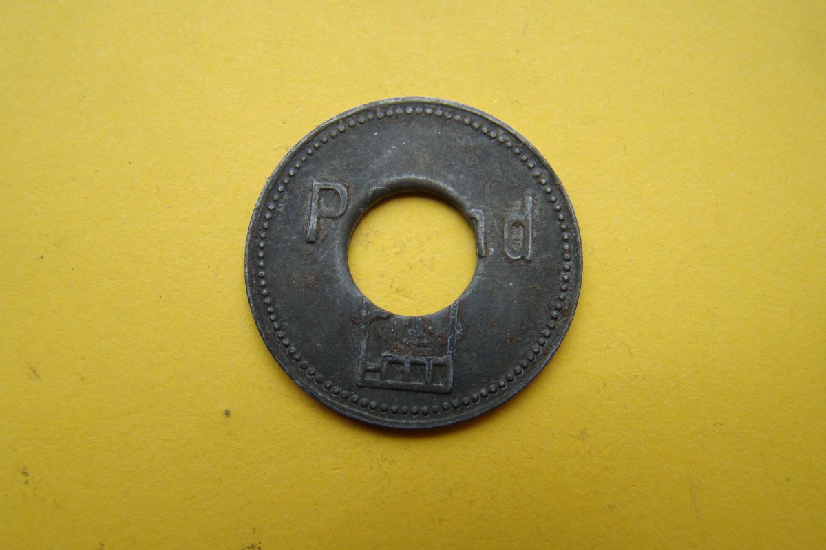 Pound-Token?-19th-Century-Or-Earlier?-Id:-PFand-Marke-/-Bottle-Deposit-Token