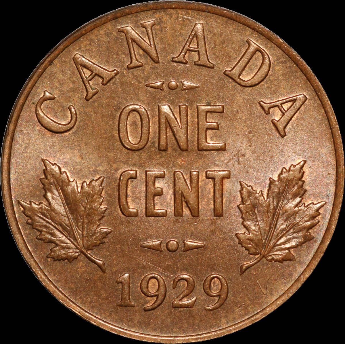 1929-Canada-Cent,-HI-Or-Lo-