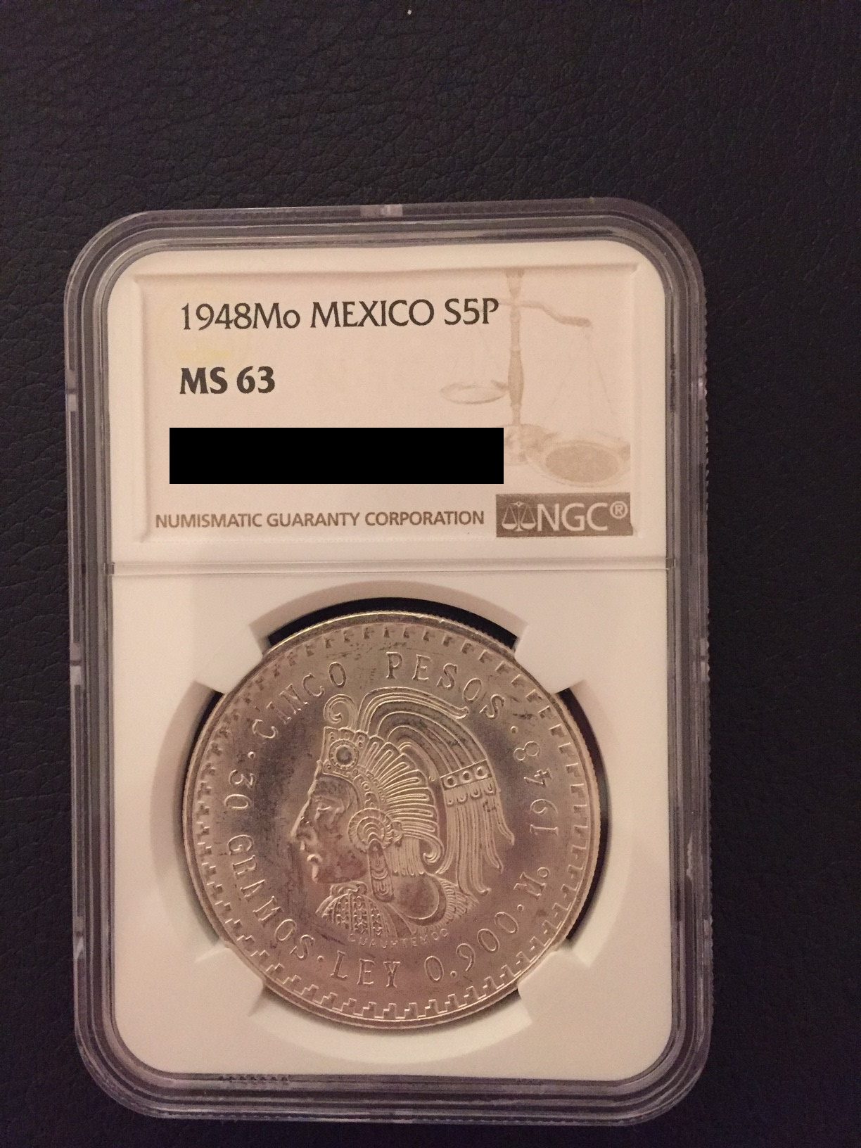 Got-My-First-Slabbed-Coin-Today.....ms-63-1948-Cuauht�moc-5-Pesos