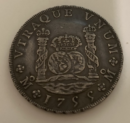 1755-Pillar-Dollar,-Mexico-Mint,-Assayers-Manuel-De-León-&-Manuel-Assorín