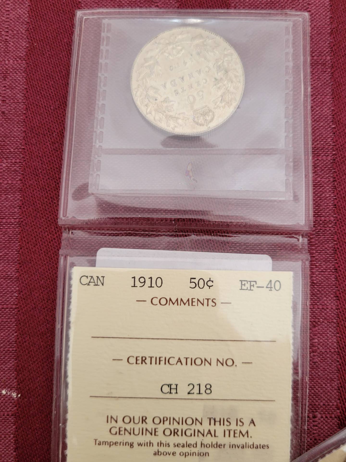 1910-Canada-50c:-Edwardian-Leaves-Or-Victorian,-Grade?