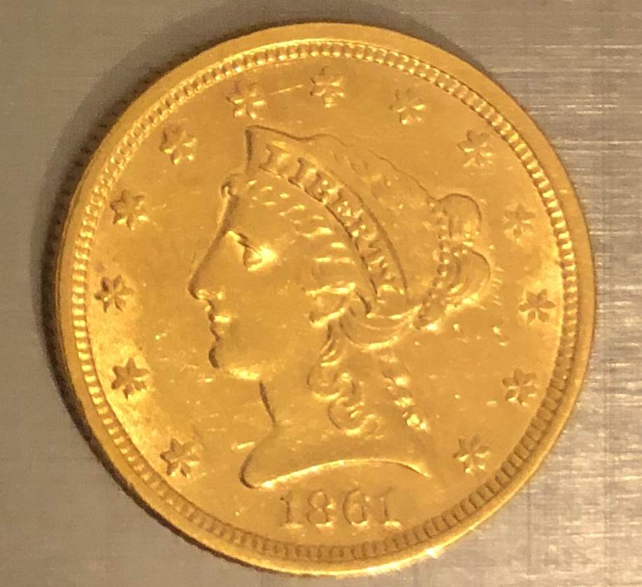 1861-Liberty-Head-$2.5-Coin---Mint-Condition