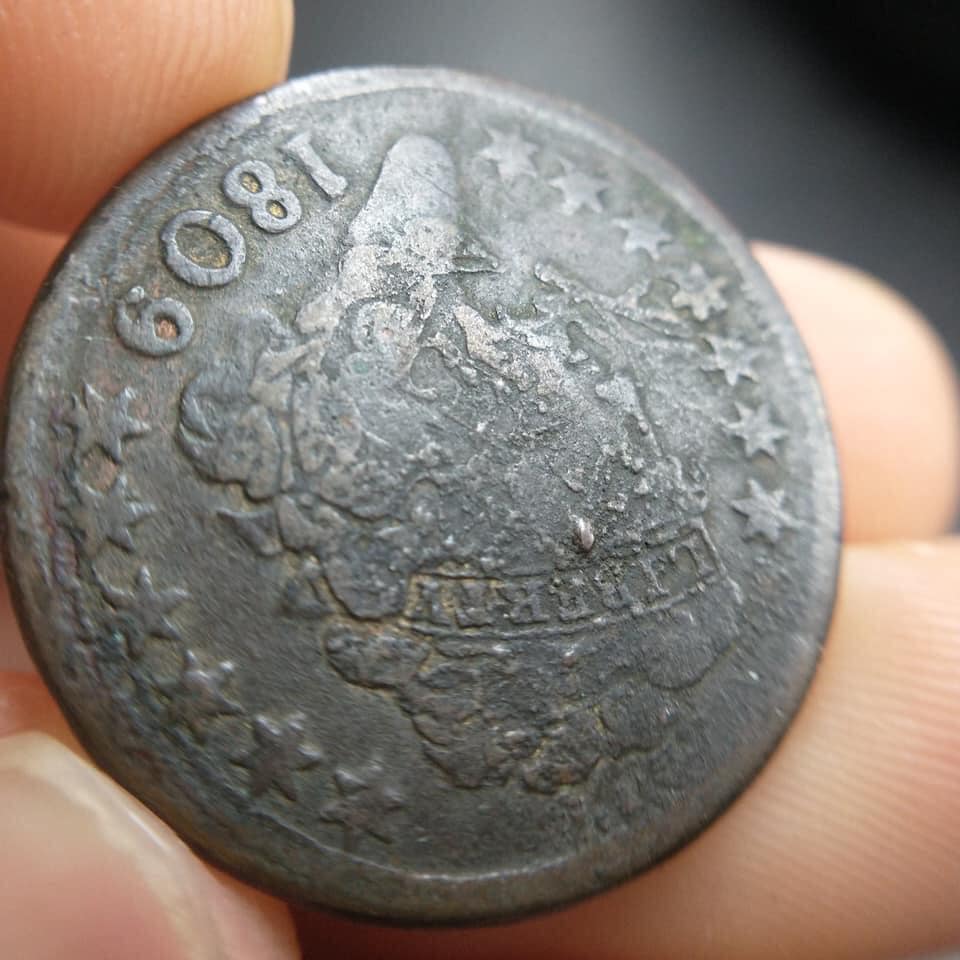 1809/Inverted-9-Half-Cent:-Damage-Or-Multi-Struck?-Or-Both?