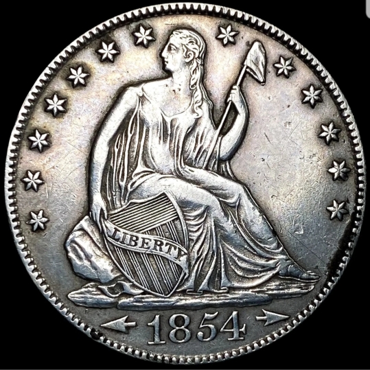 1854-Seated-Liberty-Half-Dollar-For-Grades