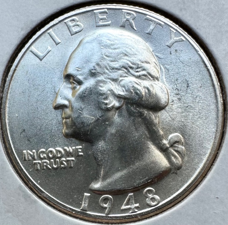 1948-S-Washington-Quarter-With-Clashed-Dies
