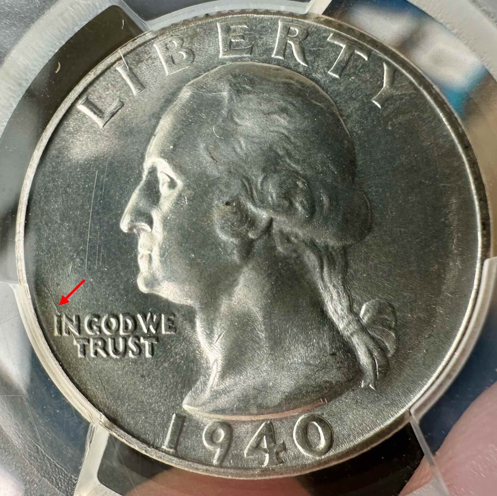 1940-S-Washington-Quarter-With-Clashed-Dies-And-Die-Cracks