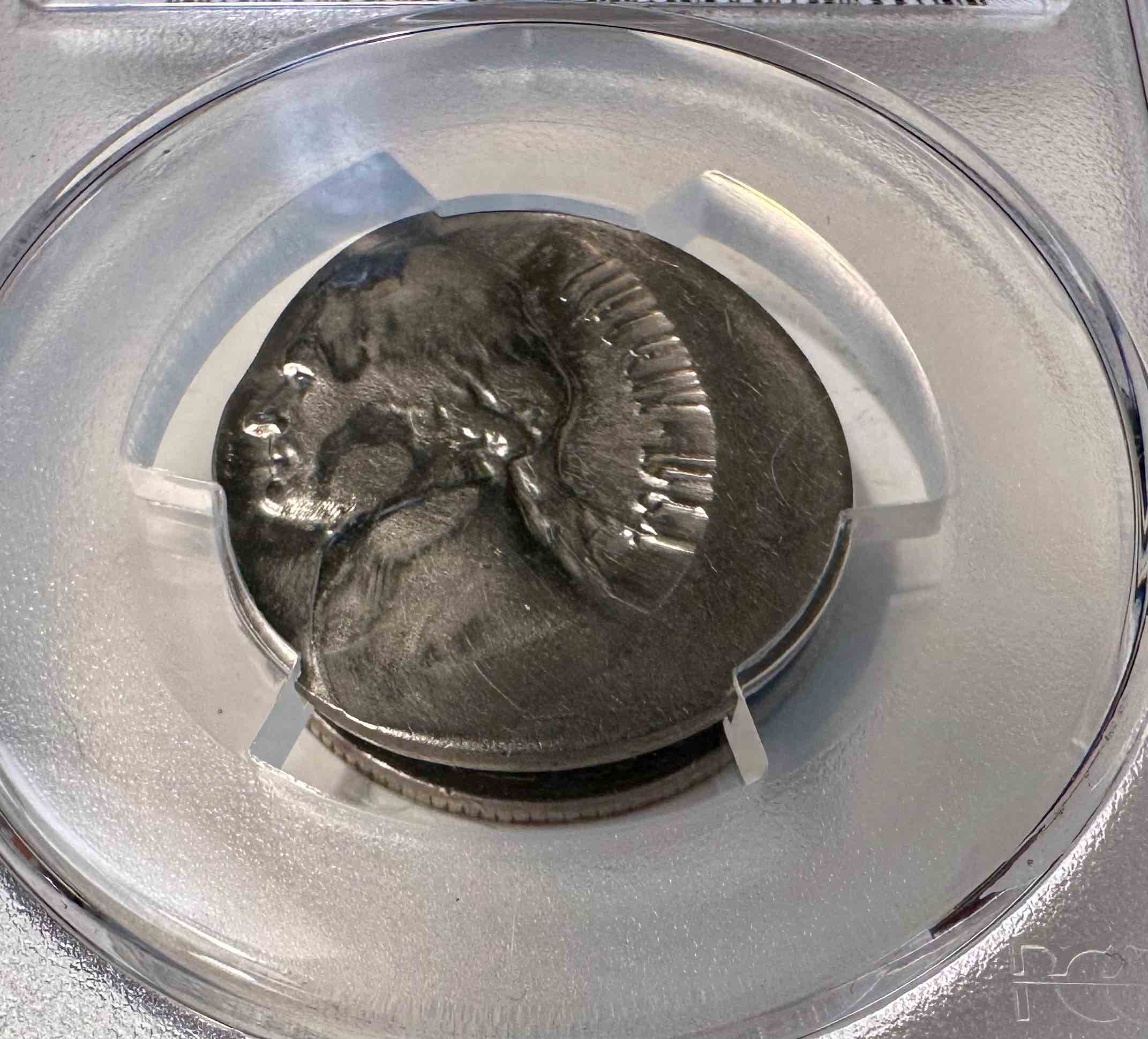 1964-Jefferson-Nickel-Crazy-Looking-Off-Center-Strike.