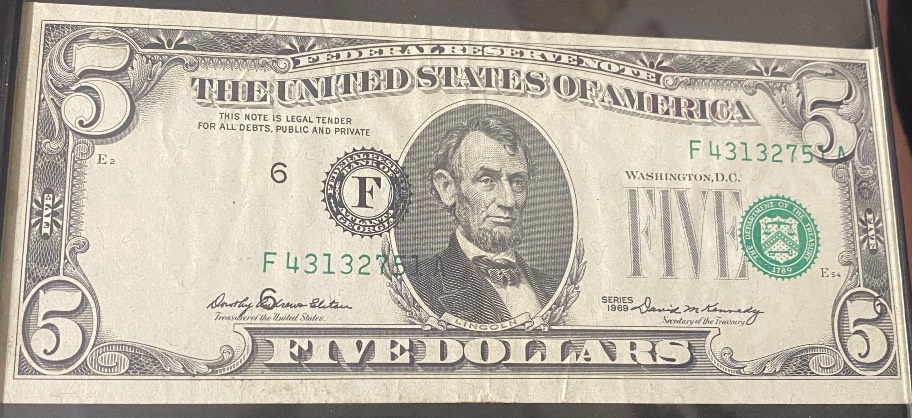1969-Misaligned?-$5-FRN