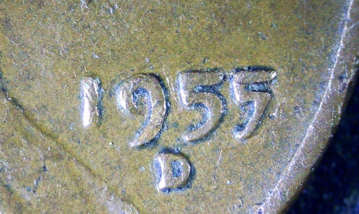 1955-D-Penny-With-Strange-5-In-The-Date