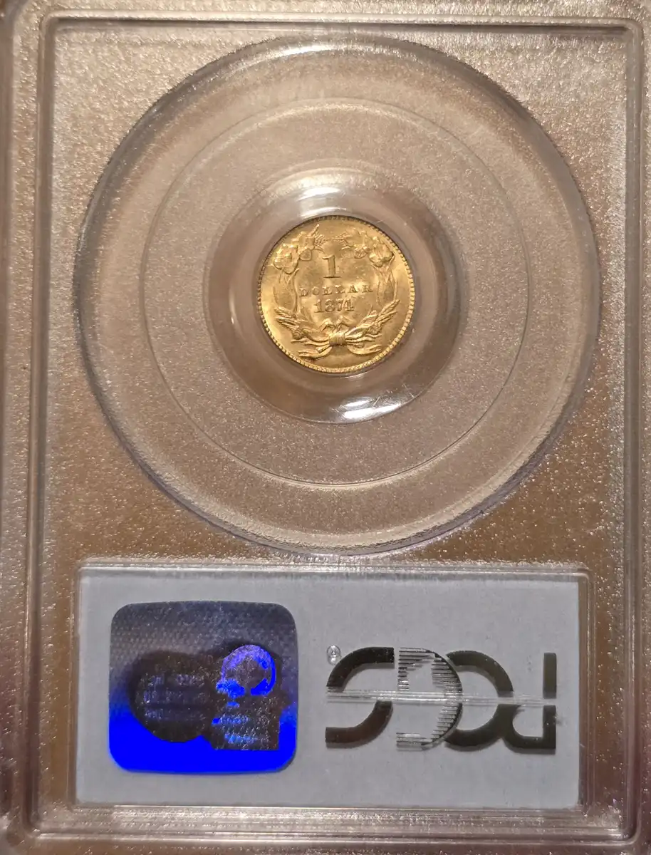 Guess-The-Grade-On-A-CAC-Approved-1874-Gold-Dollar!