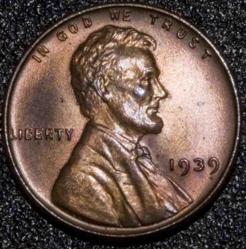1945-Lincoln-Wheat-Cent-Missing--Letters-On--Reverse