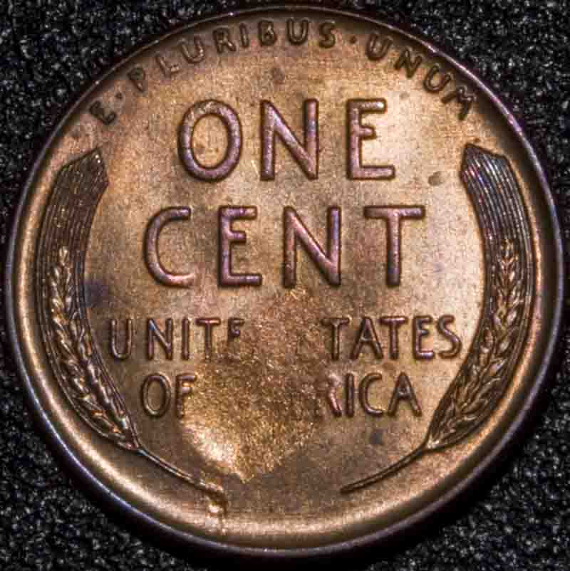 1945-Lincoln-Wheat-Cent-Missing--Letters-On--Reverse