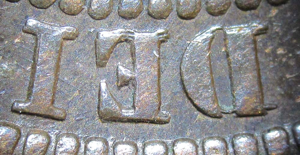 1881-H-Cent-With-Most-Of-The-Obverse-Letters-Triple-Repunched.-Easy-To-See.