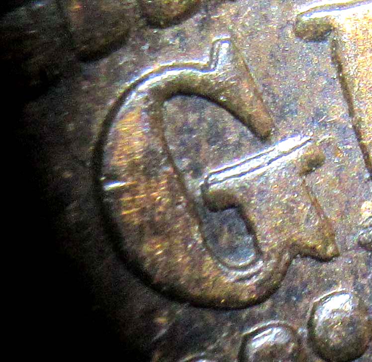 1881-H-Cent-With-Most-Of-The-Obverse-Letters-Triple-Repunched.-Easy-To-See.