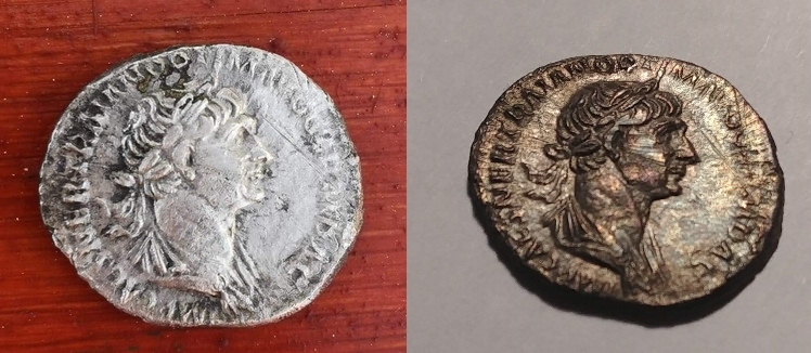 Trajan-Denarius-Cleaning-Result-Interesting-Rainbow-Patina