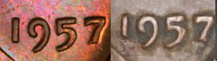 1957-Wheat-Penny-Date-#1-And-#7-Is-Super-Short