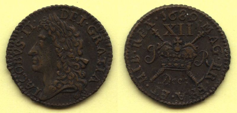 Gun-Money-Shilling-Ireland-1689-James-II...-Replecia