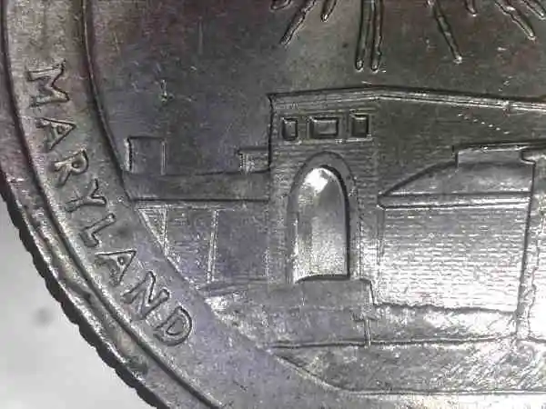 2013-P-Fort-Henry-Quarter-WDDR-008-W/-Possible-Small-Reverse-Rim-Cud