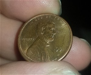 1991-D-Lincoln-Cent--'Lightning-Bolt'-Error/Cud-Error?
