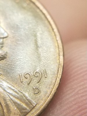 1991-D-Lincoln-Cent--'Lightning-Bolt'-Error/Cud-Error?