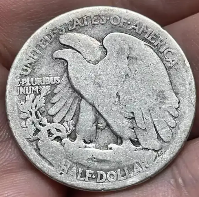 For-Grading,1916-S-Walling-Liberty-Half-Dollar-In-Bad-Condition,-Have-Fun.
