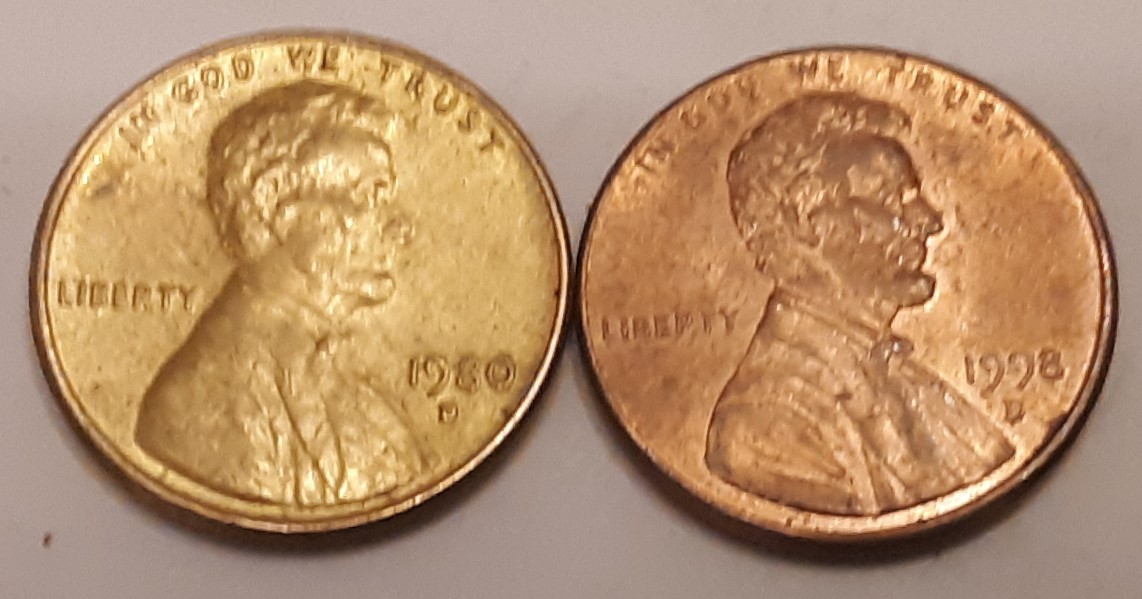 Discolored-1980-Lincoln-Memorial-Cents