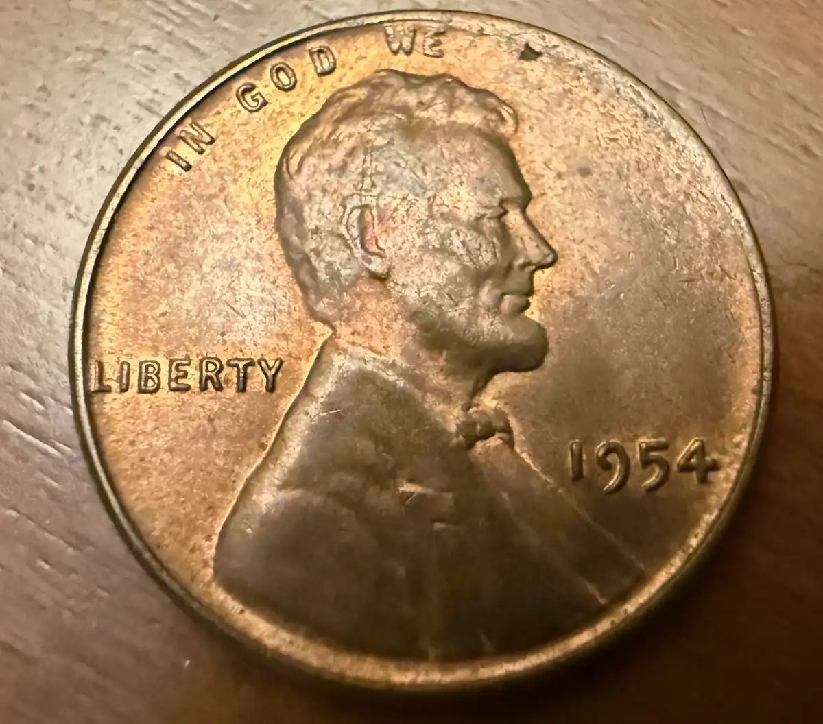 1954-Lincoln-Wheat-Cent---Struck-On-Tapered-Planchet