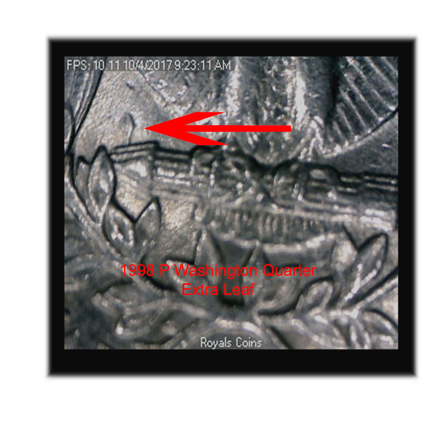 1998-P-Washington-Quarter-Error?-Extra-Leaf-Above-Arrow-Tip-On-Reverse?
