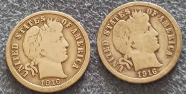 Two-1916-Barber-Dimes.