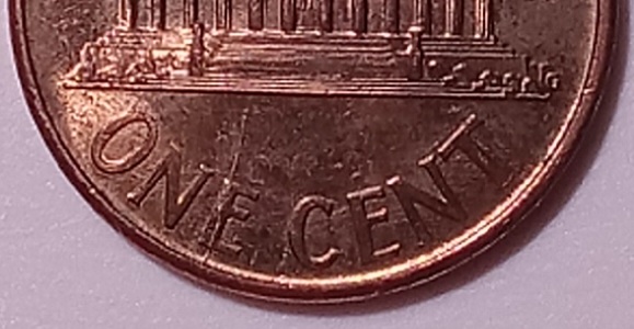 1993-P--1-Cent.-Is-This-A-Die-Crack?-On-Reverse,-Under-The-Memorial.