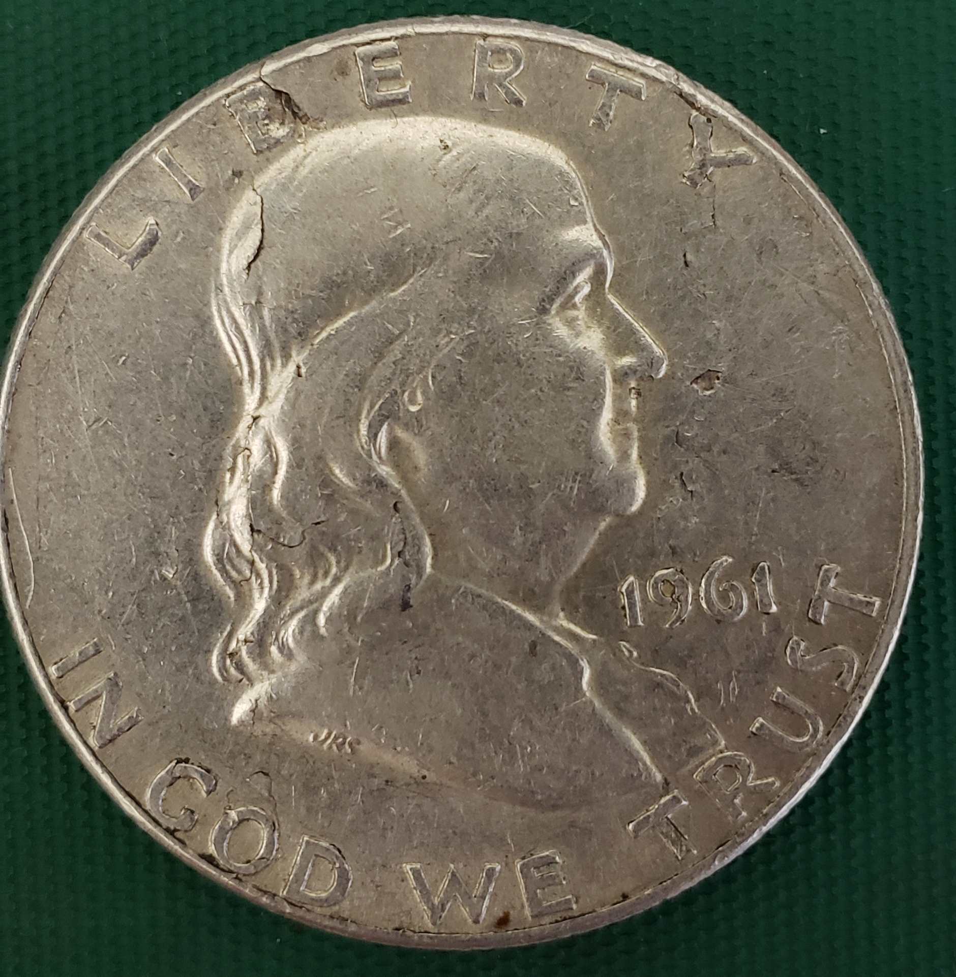 1961-Franklin-Half-Dollar-Nice-Lamination