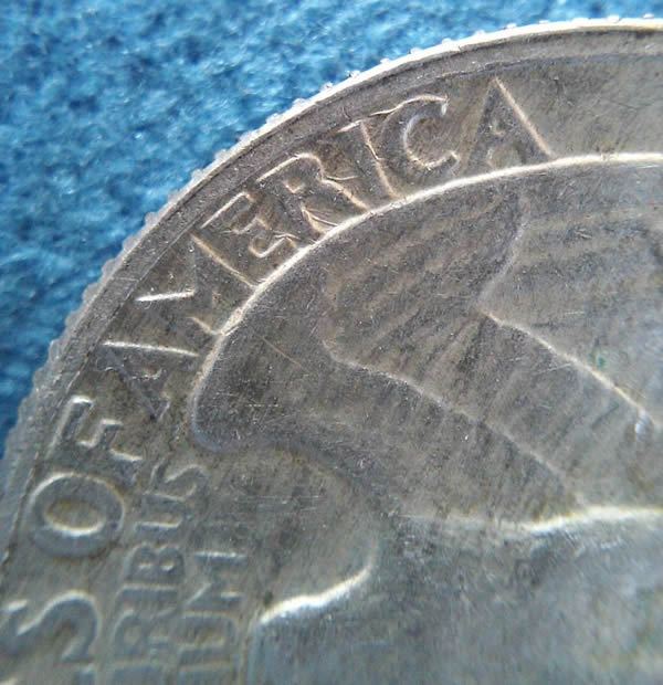 1964-D-Washington-Quarter-With-Raised-Lines-In-America's-Field-And-Letters