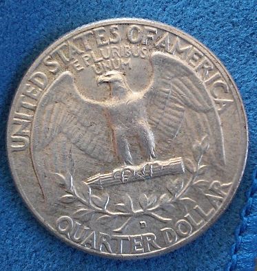 1964-D-Washington-Quarter-With-Raised-Lines-In-America's-Field-And-Letters