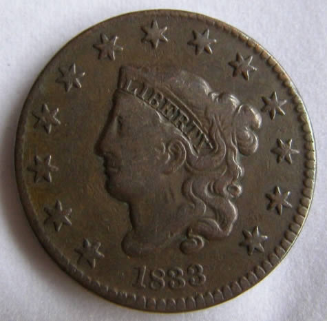 1833-Coronet-Head-Cent
