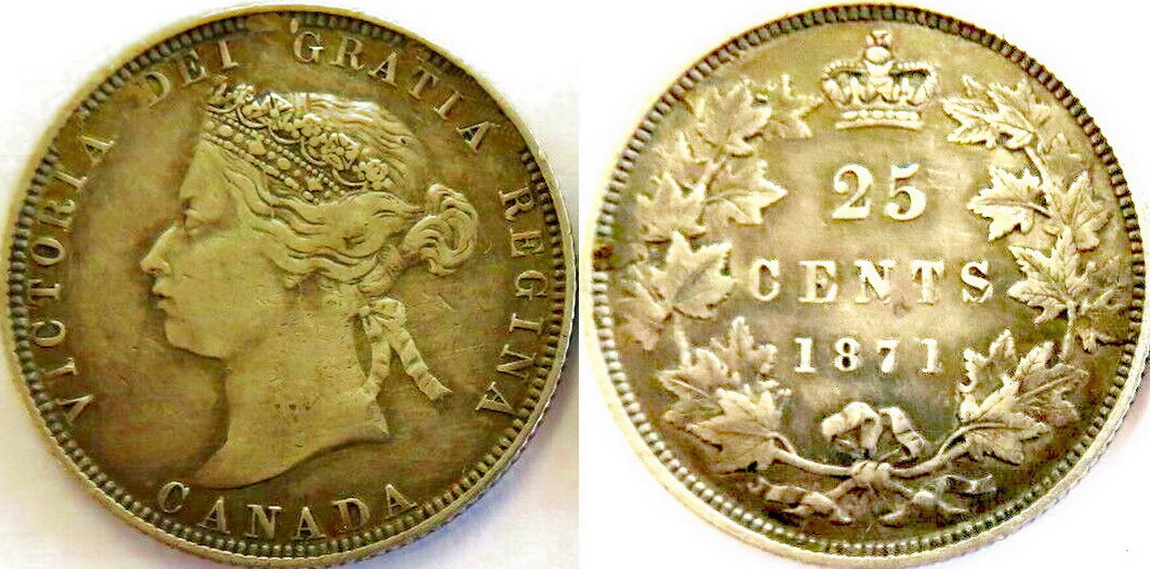 1871-25-Cent-OBV-1------With-Tons-Of-Green-Spots-Listed-On-The-Bay-New-Info