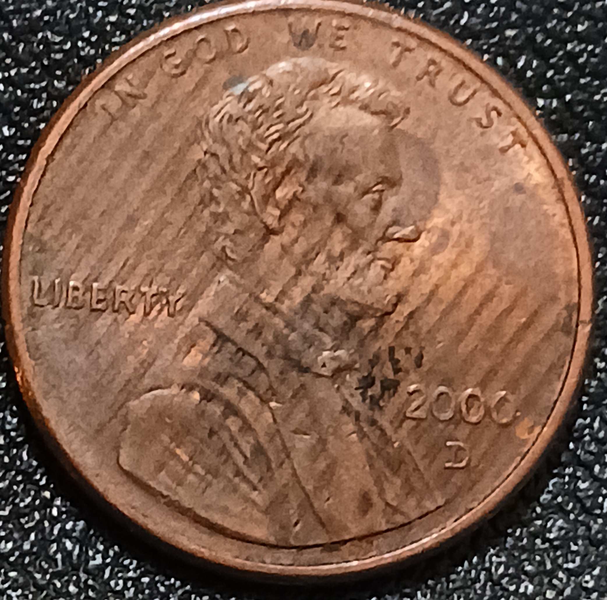 2000--D-Lincoln-Cent-Struck-Through