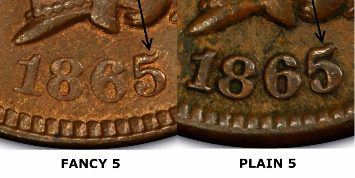 1865-Indian-Head-Cent,-Fancy-5?-Pretty-Rough-Coin