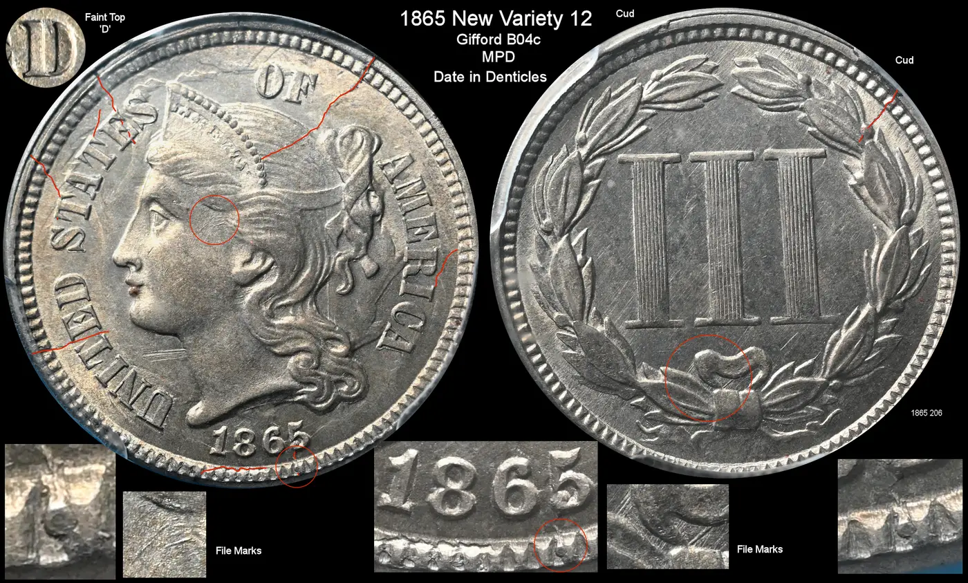 Poorly-Minted-Example-Of-An-1865-Three-Cent-Nickel