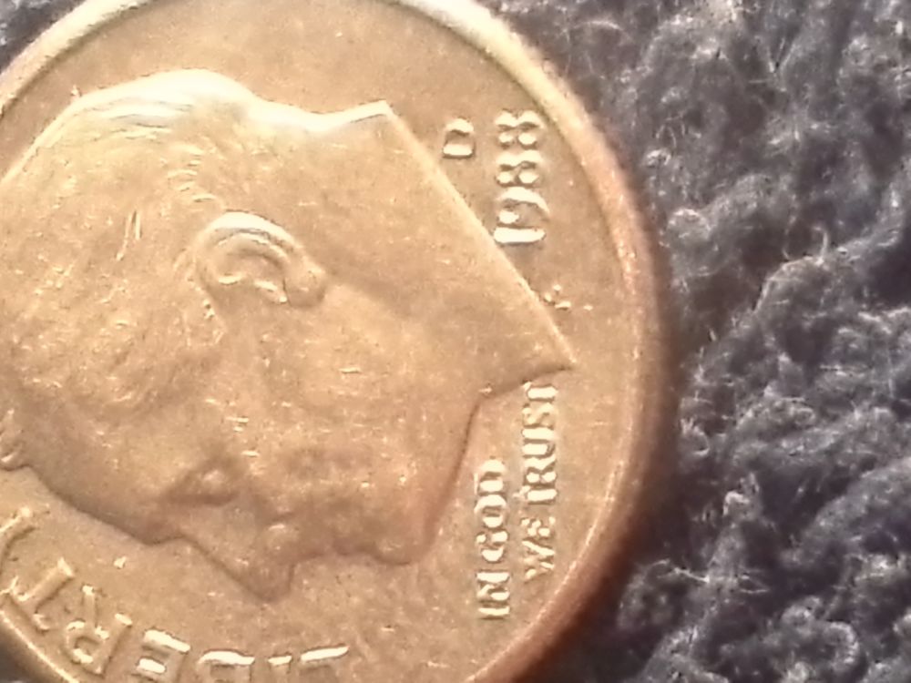 1988-D-Dime-It's-DDO/Ddr-It-Has-No-Rim-The-Ridges-Is-Their