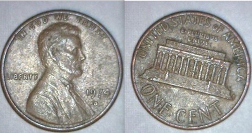 1974-D-Lincoln-Memorial-Cent-9-&-7-Error-At-First-Glance-Thought-It-Was-A-1914-D