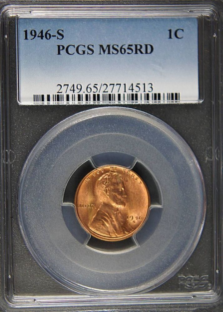1946-S-Lincoln-Cent-MS-65RD-PCGS-Gold-Vertical-Wood-Grain-Tone