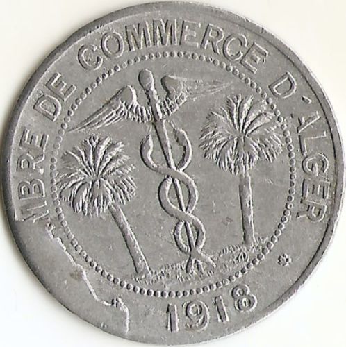 Algeria-1918-Token-W-Huge-Cud,-Repunched-Date-Too?