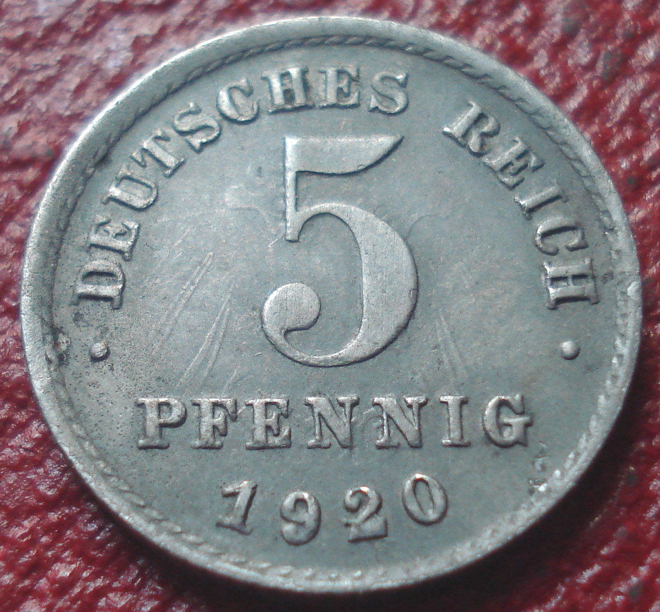 Germany-1920-5-PFg-Clashed-Dies-+-Die-Crack