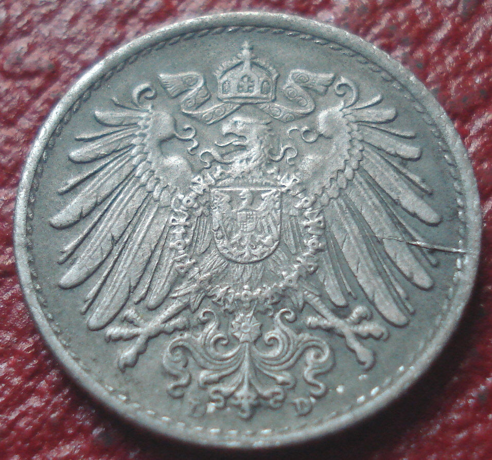 Germany-1920-5-PFg-Clashed-Dies-+-Die-Crack