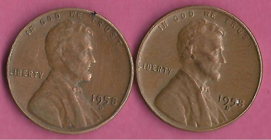 Lincoln-Cents-1958-D--Different-Distances-
