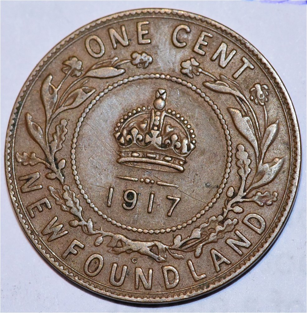 Newfoundland-1917-1-Cent---Help-Grade